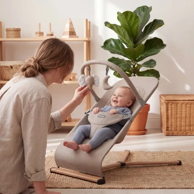 Detské hojdacie kreslo Moon 30 Beige