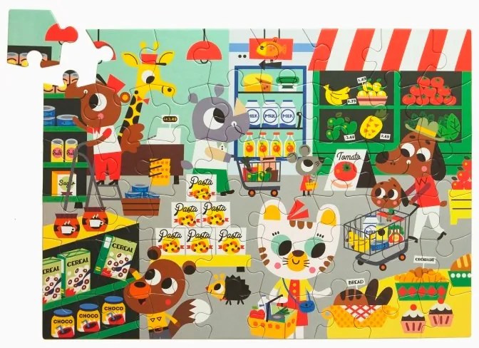 Petit Monkey Detské puzzle: Supermarket