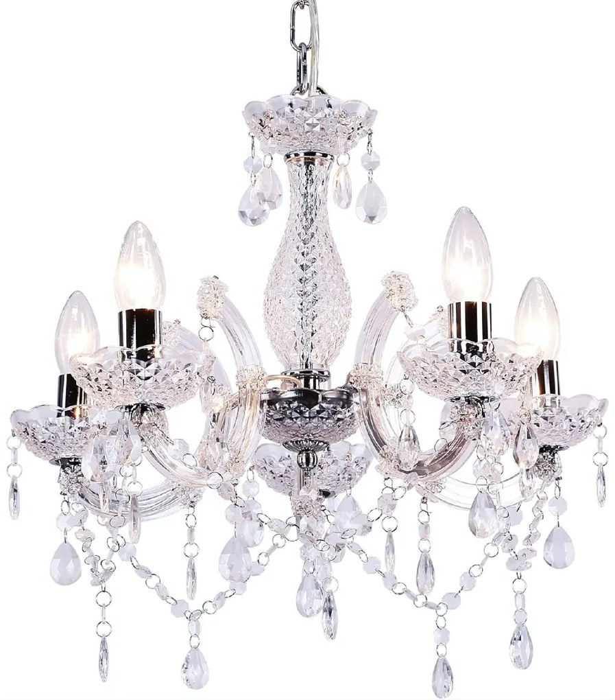 Toolight Toolight, stropné svietidlo 5xE14, EBT004-5CP, priehľadná-chróm, OSW-01258