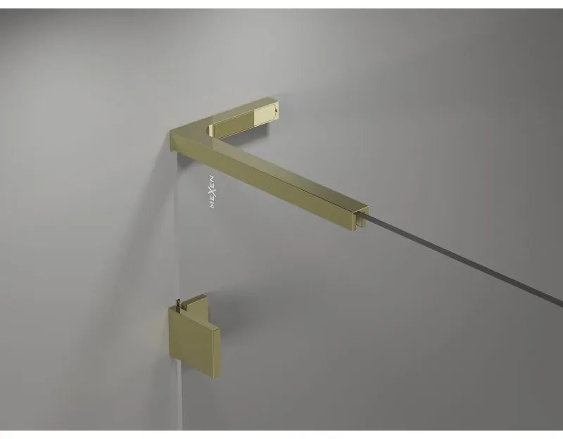 Mexen, Mexen Lunar L Otočné ľavé sprchové dvere 115 cm, transparentné, zlaté - 834L-115-000-50-00-L