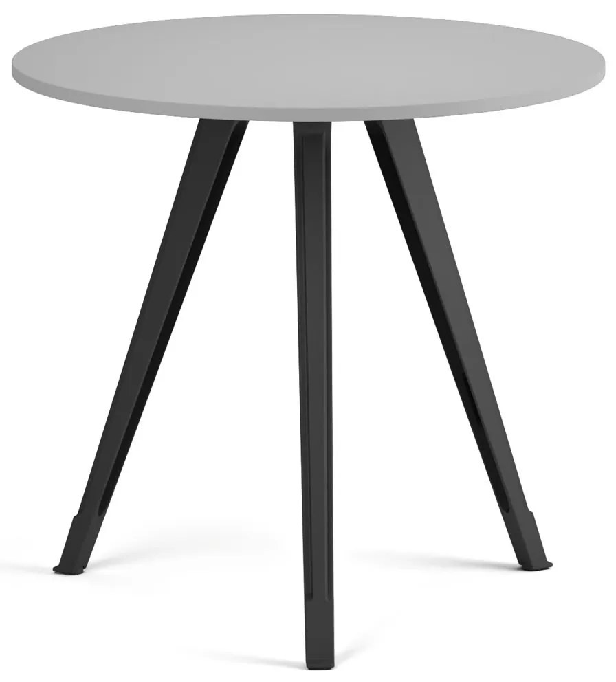 Konferenčný stôl PRIMO ZEN, priemer 80 cm, čierna podnož, sivá