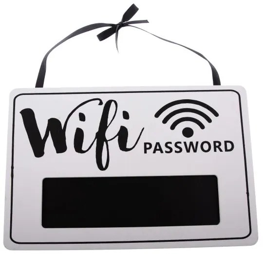 Drevená závesná ceduľa s nápisom - wifi 30 x 20 x 0,7 cm