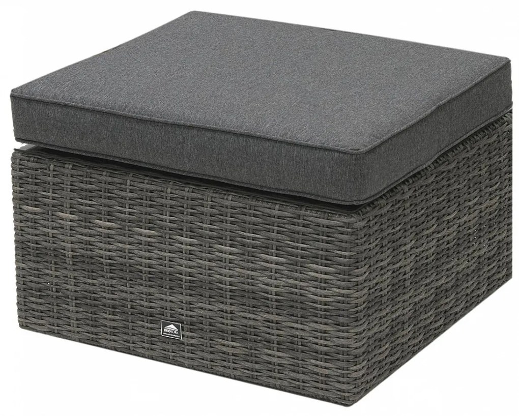 Deokork Ratanové stolík/taburet 73 x 73 cm BORNEO LUXURY (sivá)