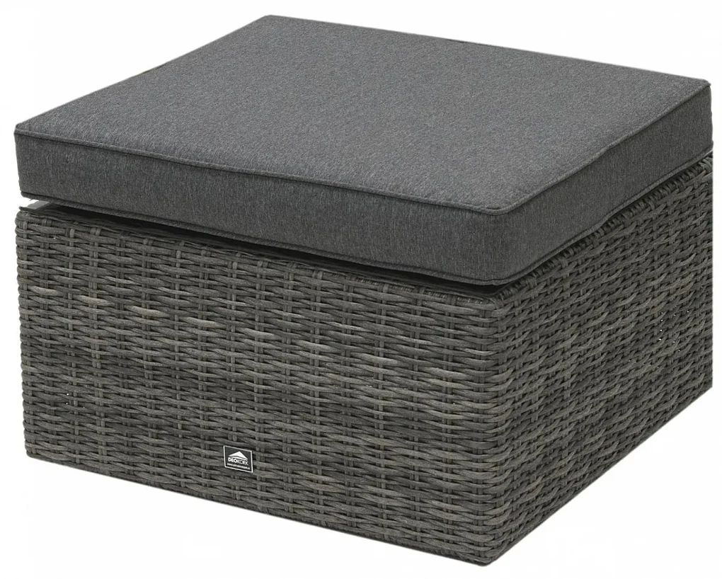 Deokork Ratanové stolík/taburet 73 x 73 cm BORNEO LUXURY (sivá)