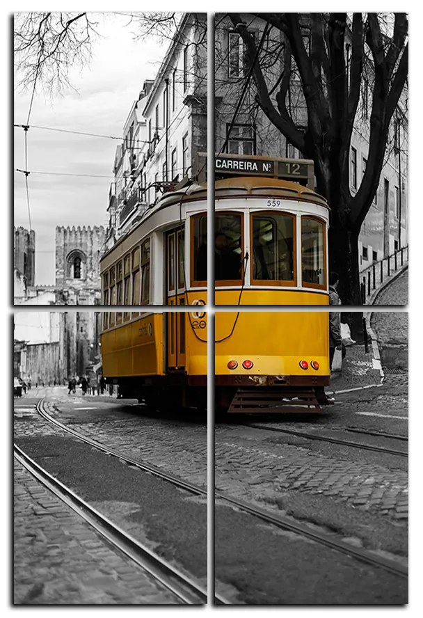 Obraz na plátne - Historická električka v centre Lisabonu - obdĺžnik 7116D (90x60 cm)