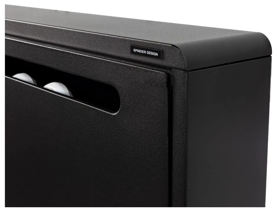 Čierna kovová výklopná/závesná skrinka na topánky 75x38x13 cm Mario – Spinder Design