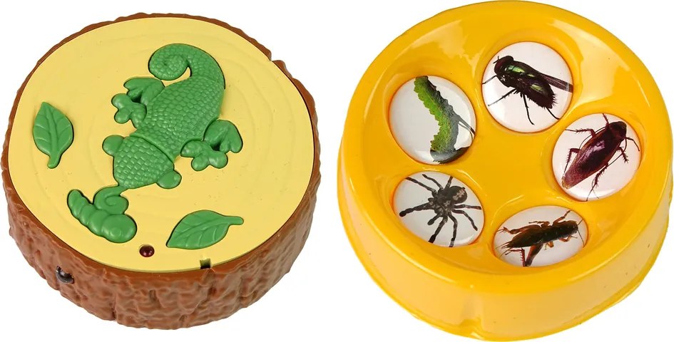 LEAN Toys Zelený chameleón na diaľkové ovládanie so svetlami 28 cm