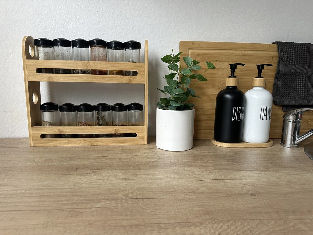 JJA Súprava 12ks koreničiek BLACK 80ml s bambusovým stojanom na koreničky ZENI