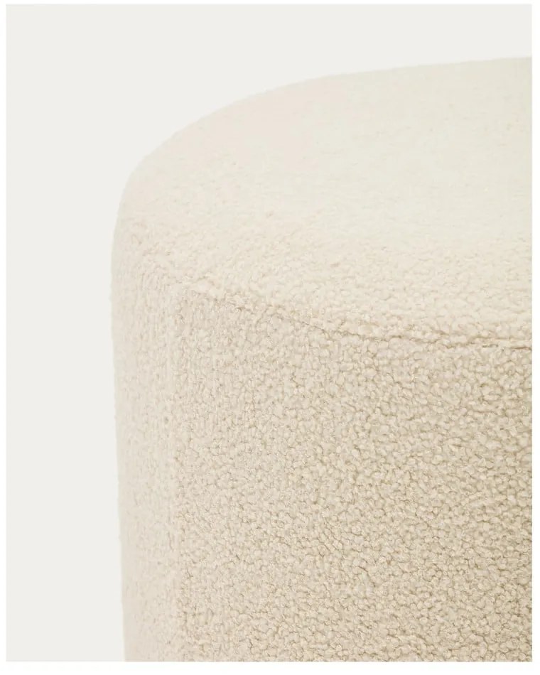 Krémový taburet z textílie buklé Kaeli – Kave Home