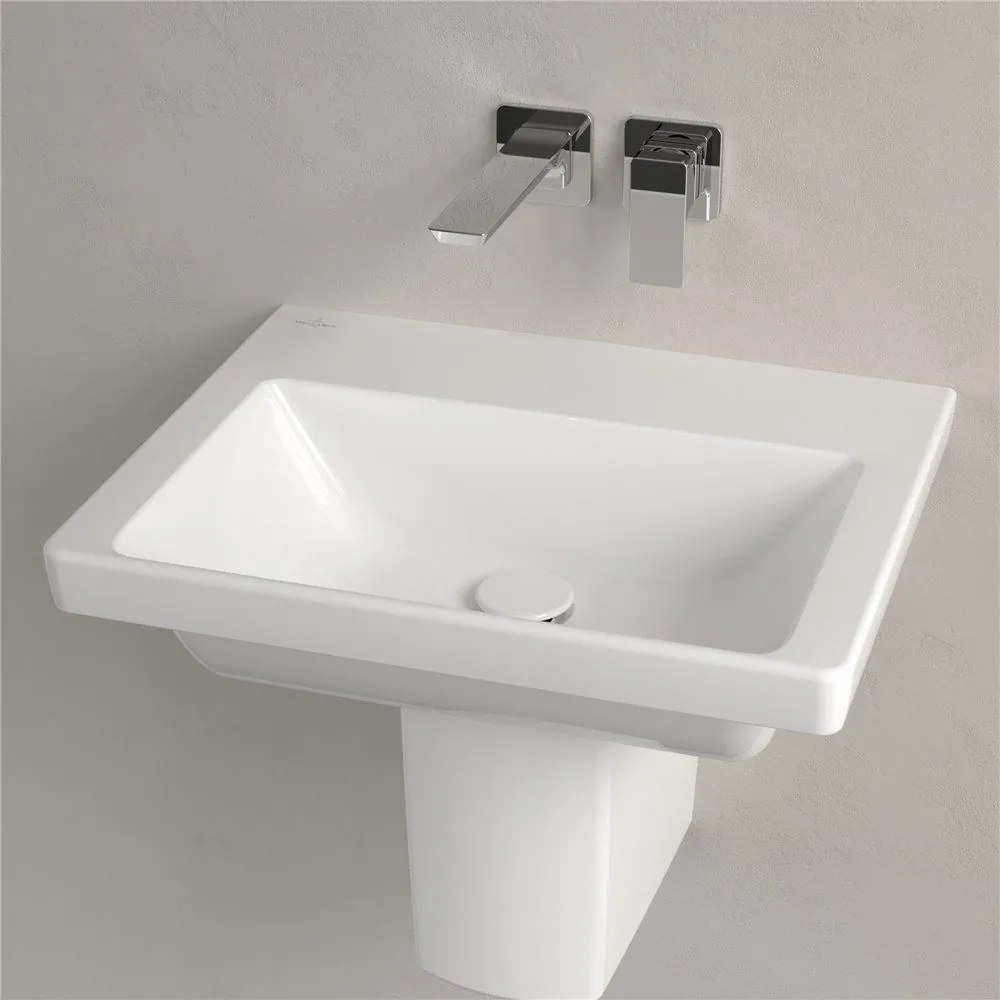 VILLEROY &amp; BOCH Subway 3.0 závesné umývadlo bez otvoru, bez prepadu, 550 x 440 mm, biela alpská, 4A705801