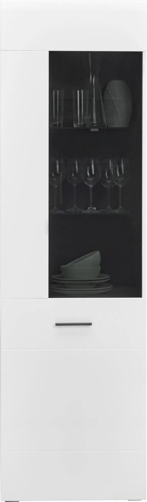 XXXLutz VITRÍNA, antracitová, biela, 60/206/41 cm Hom`in - Sklenené vitríny - 001803069010