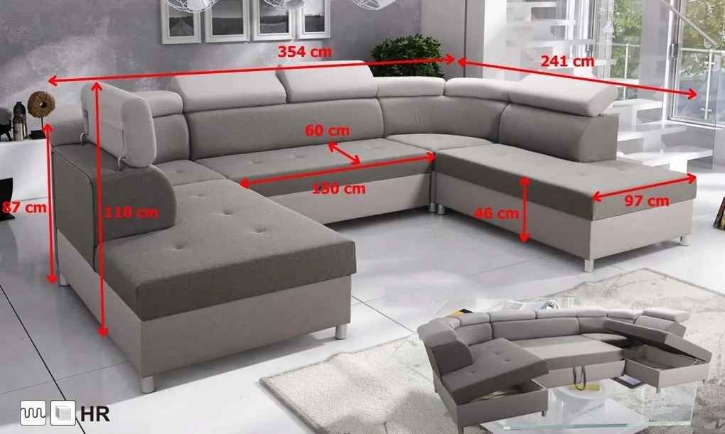 Sedacia súprava Milo U UNI, sivá (gobi 13/16)