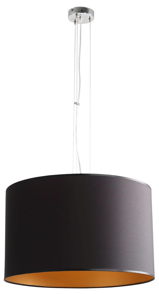 BARILLA GOLD | Lampa s textilným tienidlom v čierno-zlatej kombinácii Veľkosť: 40cm