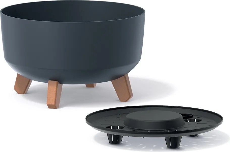 Nízky kvetináč GRACIE EFFECT antracitový