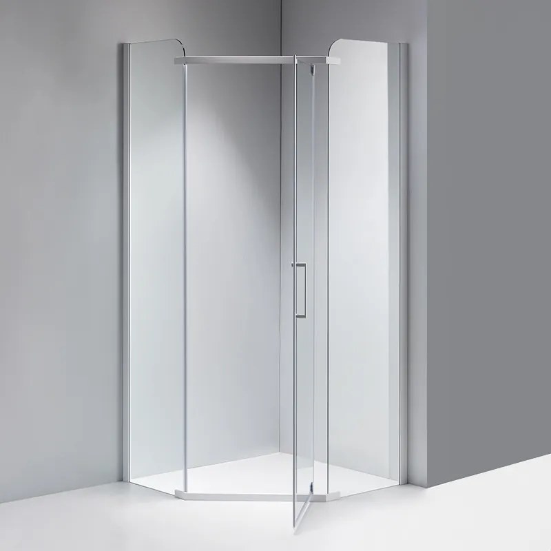 BPS-koupelny Päťuholníkový sprchový kút KZ91A WH 80x80 biela/transparent - bez vaničky