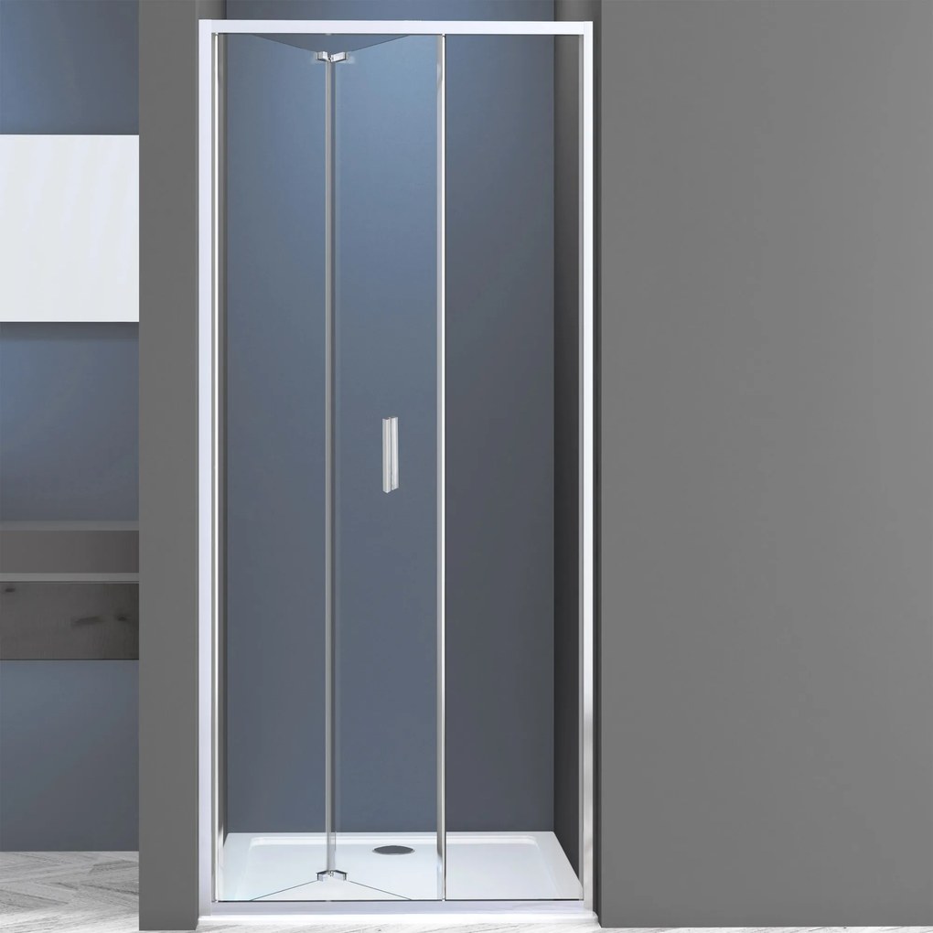 Novoterm Zalamovacie sprchové dvere NV-Solid DH CHR 80, chróm/transparent - bez vaničky
