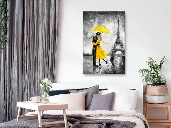 Artgeist Obraz - Paris Fog (1 Part) Vertical Yellow Veľkosť: 40x60, Verzia: Premium Print