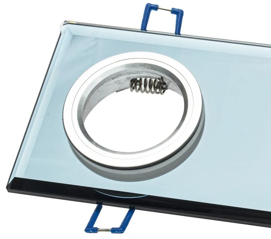 Ecolamp Podhľadové svietidlo Glass Square II, 1x sklenené/strieborné kovové tienidlo, s