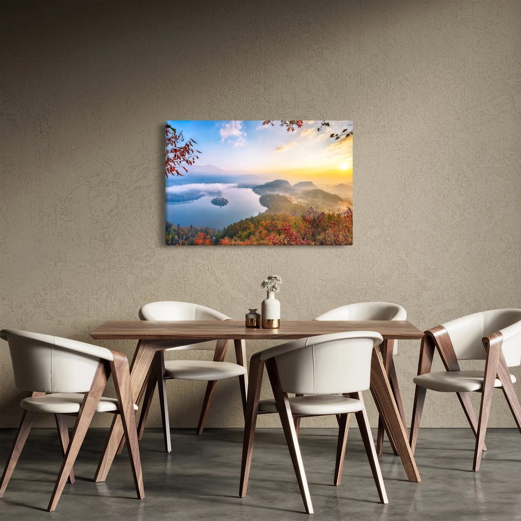 Obraz - Bledské jazero (90x60 cm)