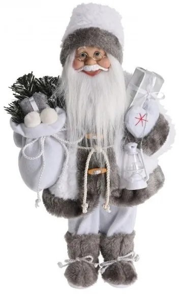 Santa Claus – bielosivý 37 cm