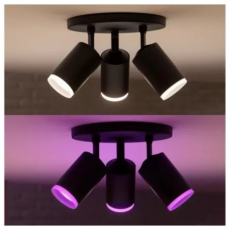 Philips - LED RGBW Stmievateľné bodové svietidlo Hue FUGATO 3xGU10/4,2W/230V čierna