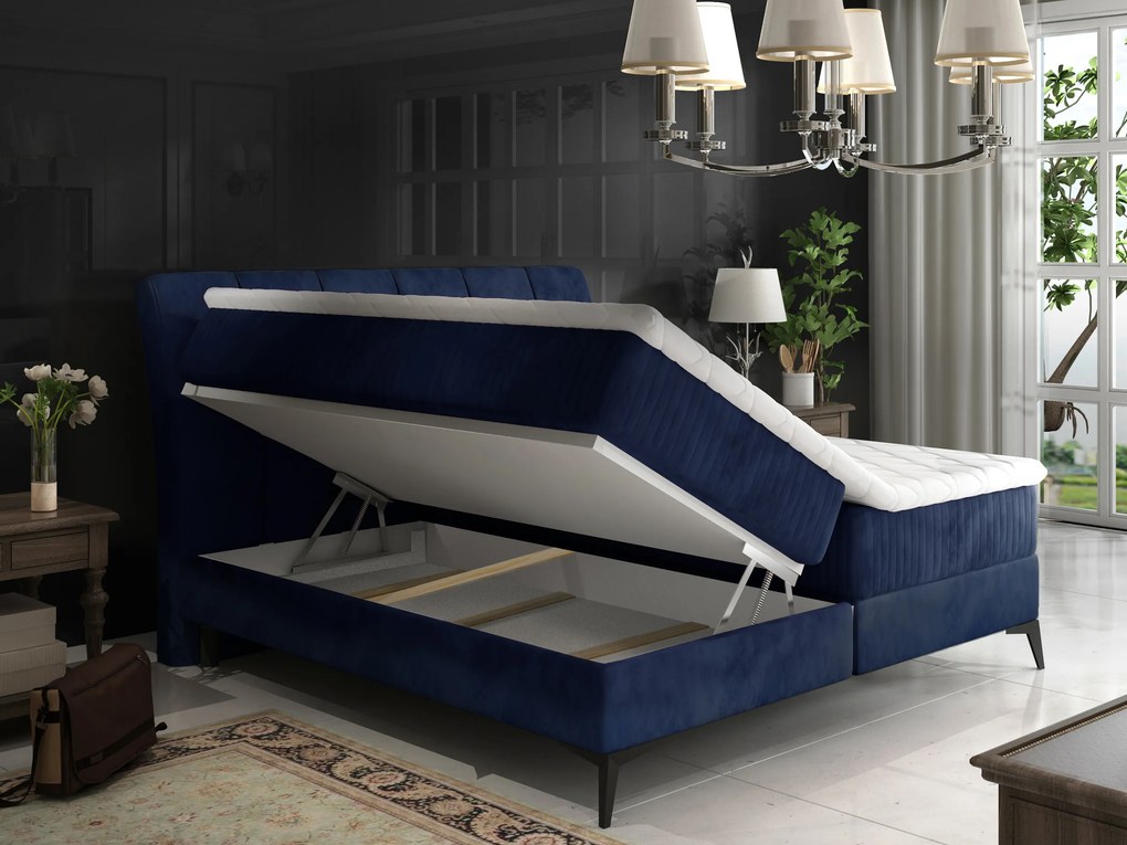 Manželská posteľ Boxspring 140 cm Alberto (béžová) (s matracmi). Akcia -19%. Vlastná spoľahlivá doprava až k Vám domov. 1027334
