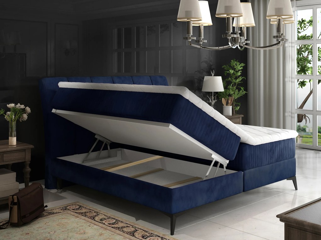 Manželská posteľ Boxspring 140 cm Alberto (tmavosivá) (s matracmi). Vlastná spoľahlivá doprava až k Vám domov. 1027338