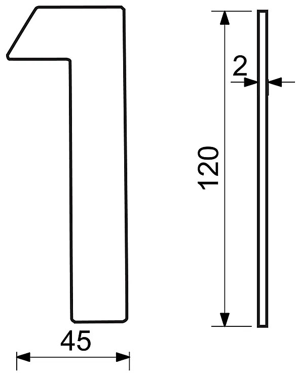 Domová číslica RICHTER RN.120L (čierna), 2, RICHTER černá