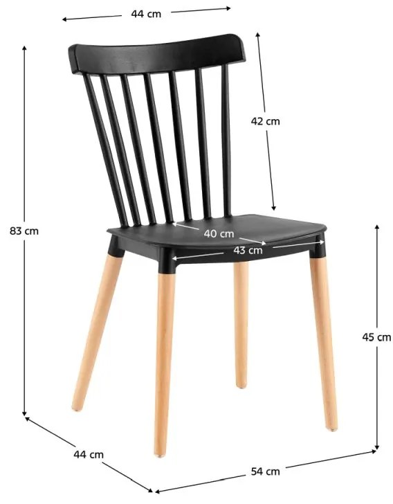 Kondela Jedálenská stolička, čierna/buk, ZOSIMA