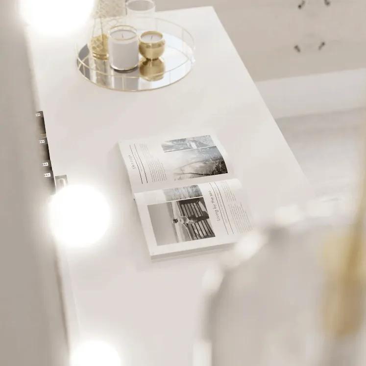 Toaletný stolík INEZ so zrkadlom biely mat + kancelársky stôl
