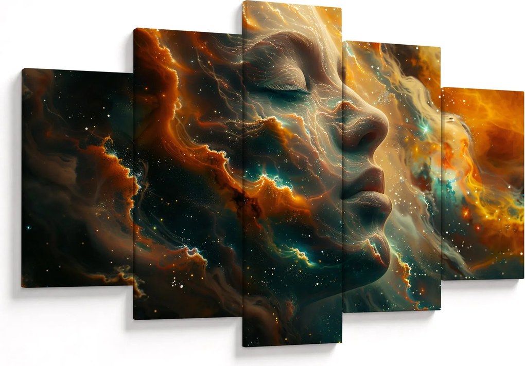 Obraz - Tvár vo vesmíre (150x105 cm)