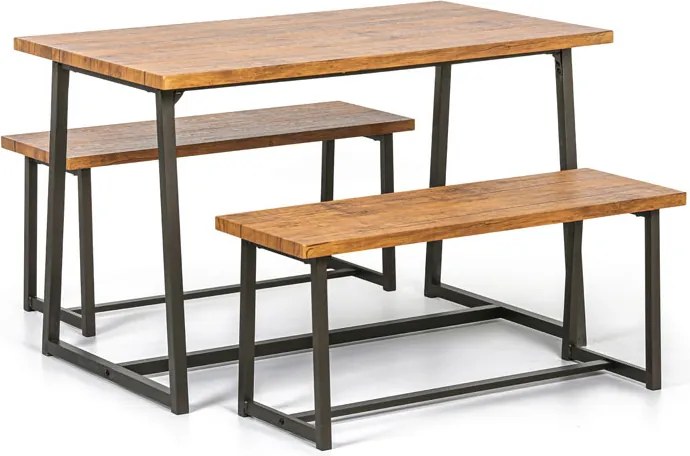 Jedálenská zostava INWOOD, stôl 1200 x 700 mm + 2 lavice