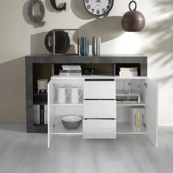 Komoda LENOR biela/antracit