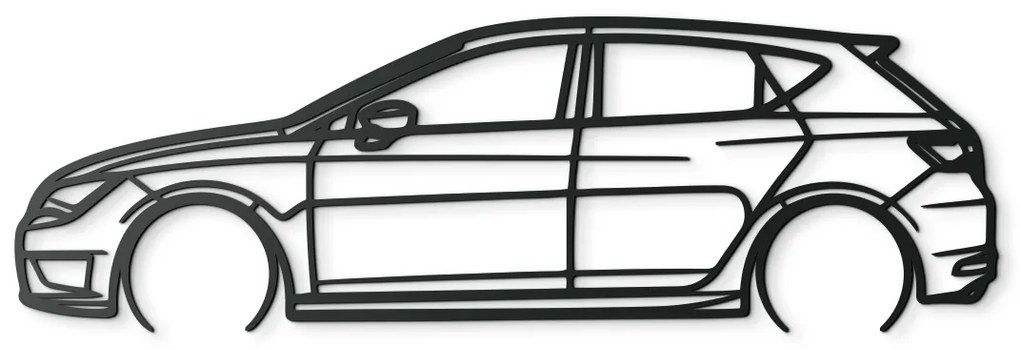 drevko Nálepka auta na stenu Seat Leon TSI Rozmer obrazu: 27,5 x 86 cm, Farba dekorácie: Čierna