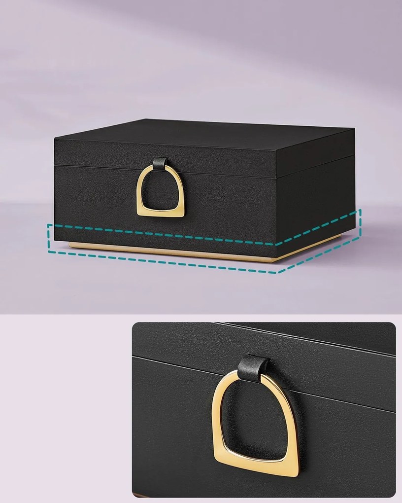 Songmics Šperkovnica Emily, 20,5x24x11 cm, čierna