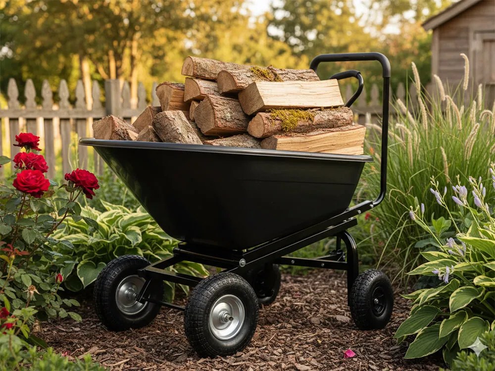 CH Čierny záhradný vyklápací vozík Westy - 160 l