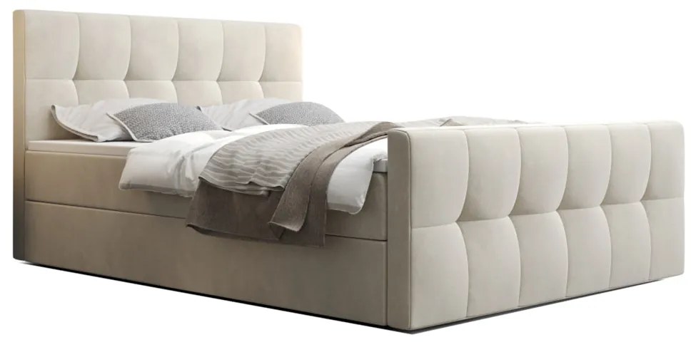 Čalouněná postel boxspring HATAN 2 - monolith 70 / pravá
