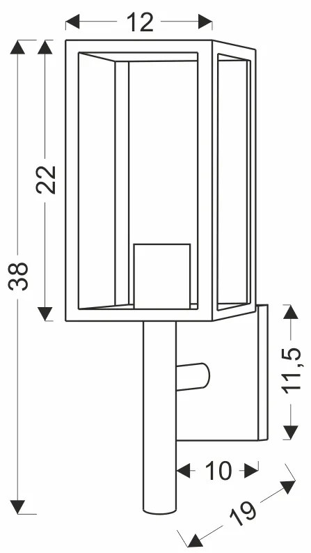 Candellux Čierne fasádne svietidlo Hosta pre žiarovku 1x E27 IP44 21-32263