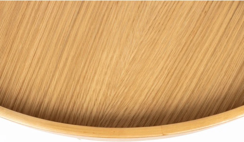 Okrúhly konferenčný stolík s doskou v dubovom dekore v prírodnej farbe ø 70 cm Yuri L – White Label