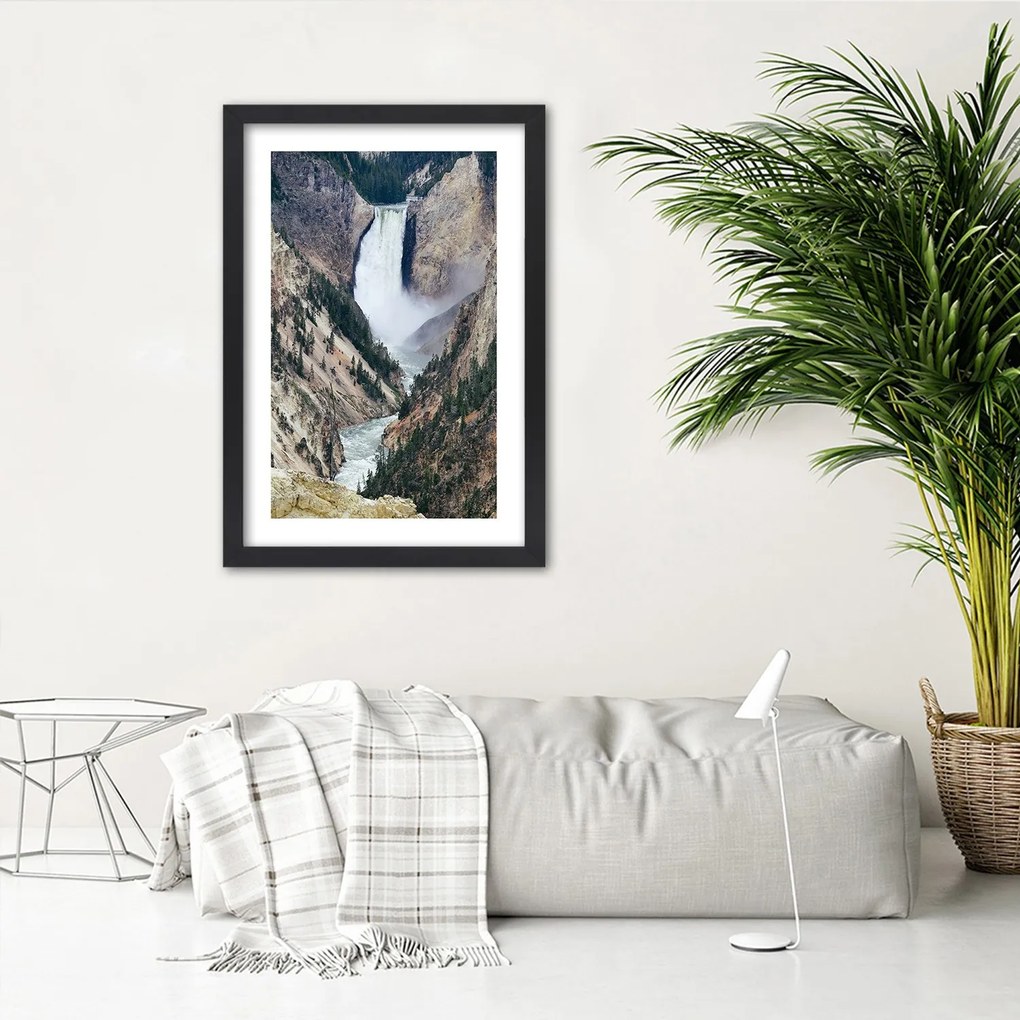 Gario Plagát Veľký vodopád v horách Farba rámu: Bez rámu, Rozmery: 30 x 45 cm