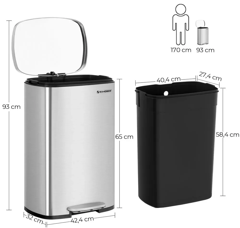 Odpadkový kôš 50 l SONGMICS LTB050E01