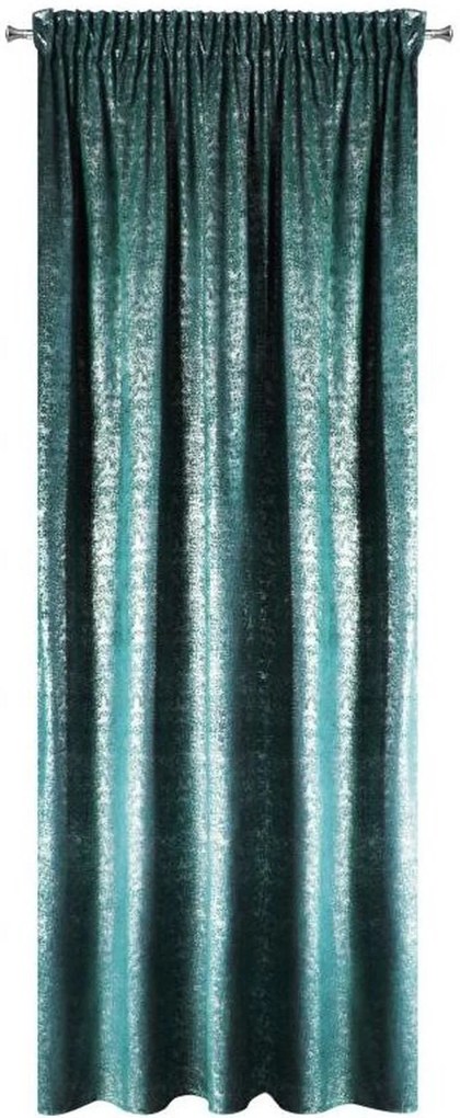 Luxusný záves so zavesením na štipce v tyrkysovej farbe 140 x 270 cm