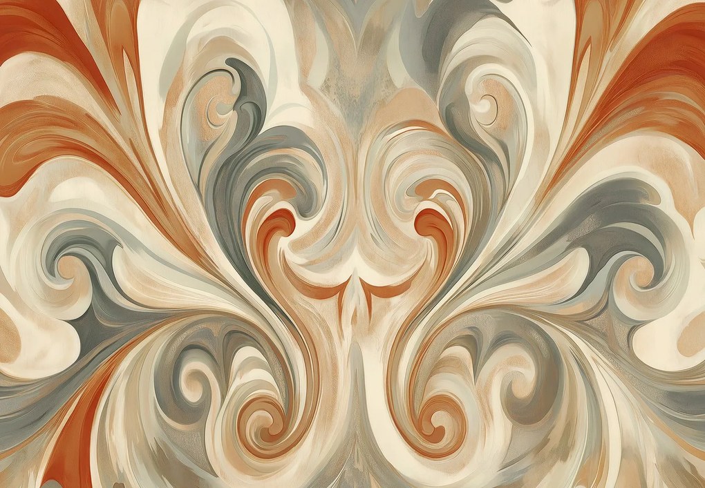 Fototapeta - Vírivé zemité farby (147x102 cm)