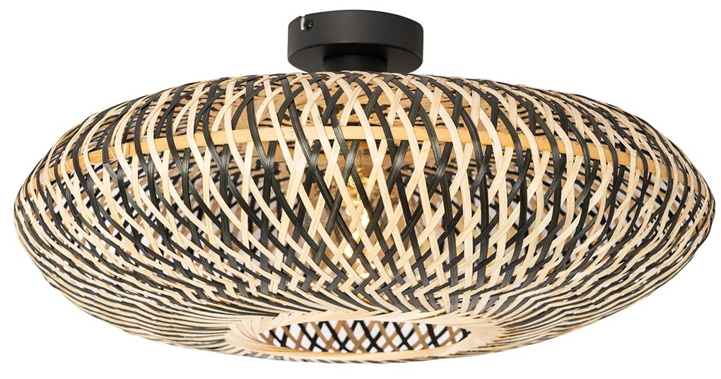 Orientálne stropné svietidlo čierny bambus 50 cm - Ostrava