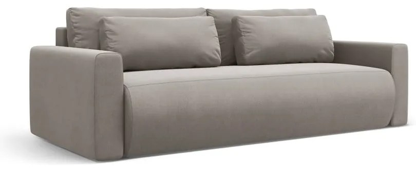 Svetlosivá zamatová rozkladacia pohovka s úložným priestorom 238 cm Belfast – Cosmopolitan Design