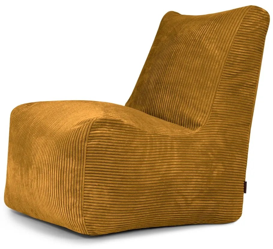 Menčestrový sedací vak v horčicovej farbe Seat Lounge – SLOWDOWN