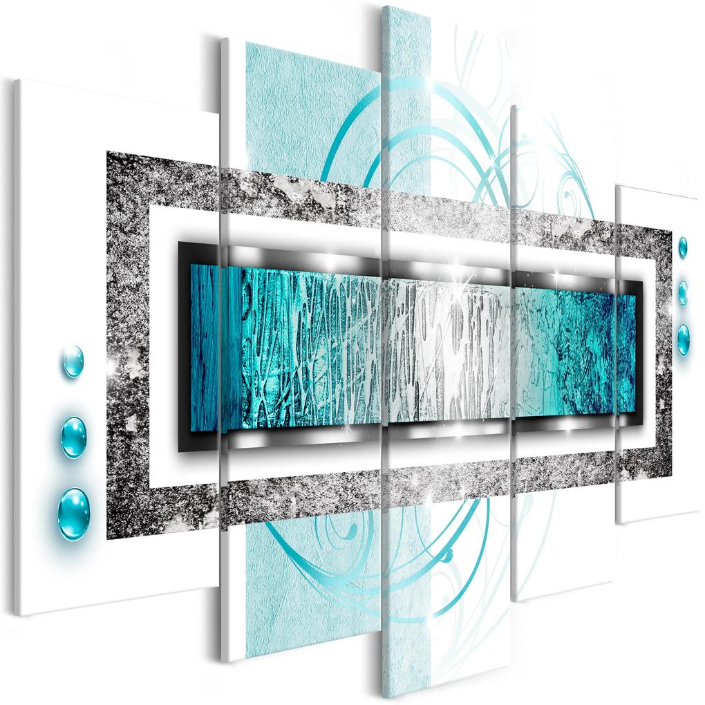 Artgeist Obraz - Turquoise blizzard (5 Parts) Wide Veľkosť: 225x100, Verzia: Premium Print
