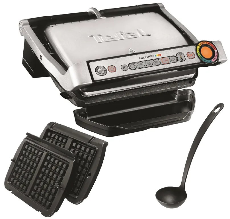 Elektrický gril Tefal Optigrill + príslušenstvo na vafle GC716D12