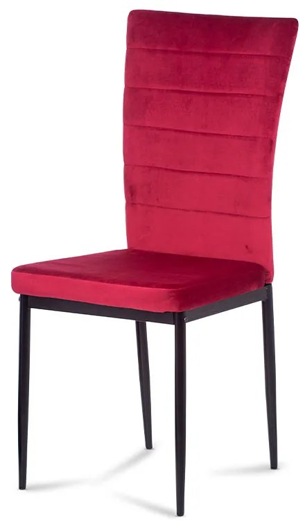 Moderná jedálenská stolička červená látka