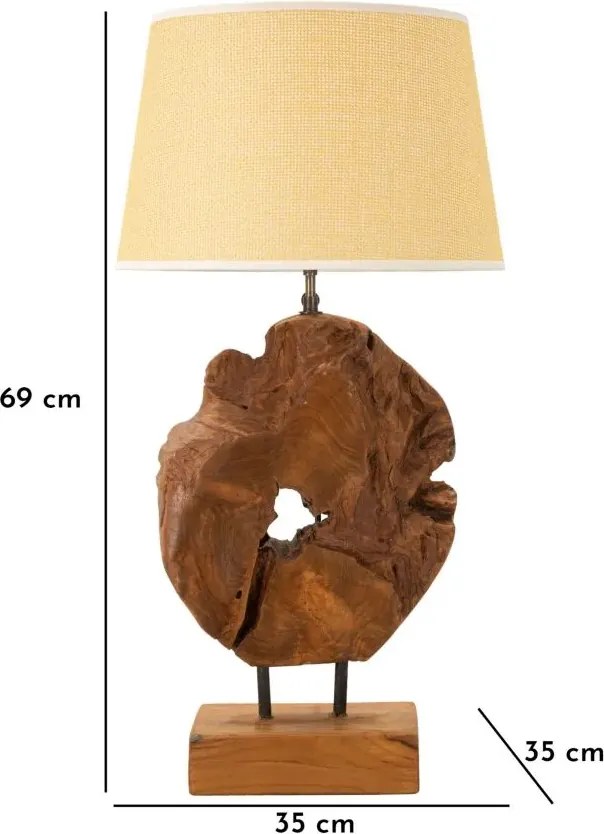 Stolná lampa Kepala 35 cm z masívu hnedá